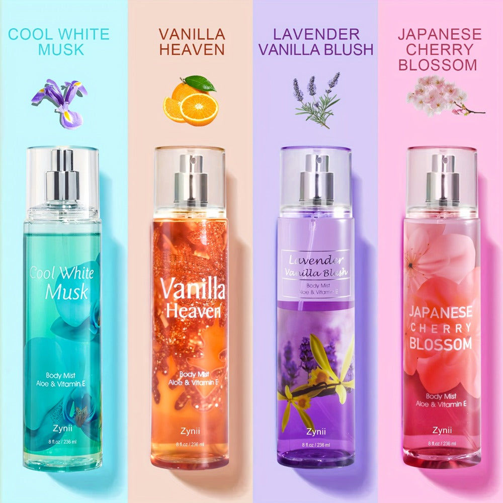 Fragrance Body Mist for Women, Floral, Fruity, Musk & Vanilla Body Spray with Aloe & Vitamin E, 3-8 fl oz — image 8