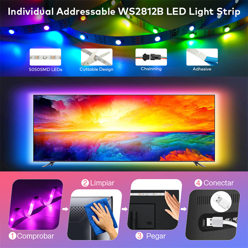 RGB Color-changing 5V Magic USB Light Strip