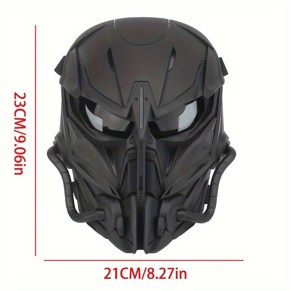 Silver-Plated Mechanical Costume Mask with Full-Face Sci-Fi Design and Sculpted Black Interior — image 3