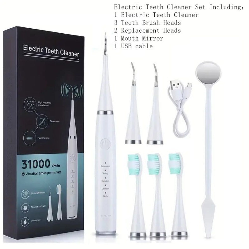 Electric Teeth Cleaner Kit USB Rechargeable, 5 Cleaning Modes Dental Scaler Plaque Tartar Remover Gum Health — image 13
