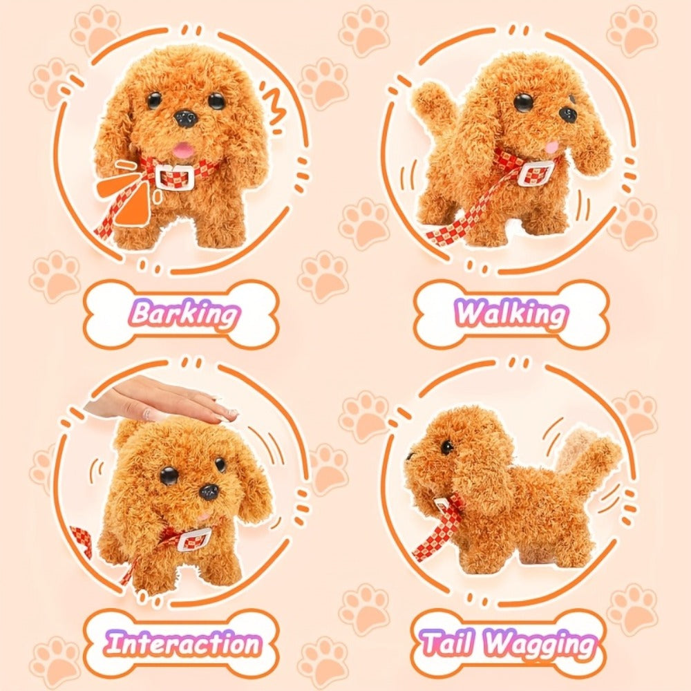Electronic Plush Puppy Toy in Teddy Brown with Walking, Barking, Hip-Twist and Tail-Wagging Movements — image 5