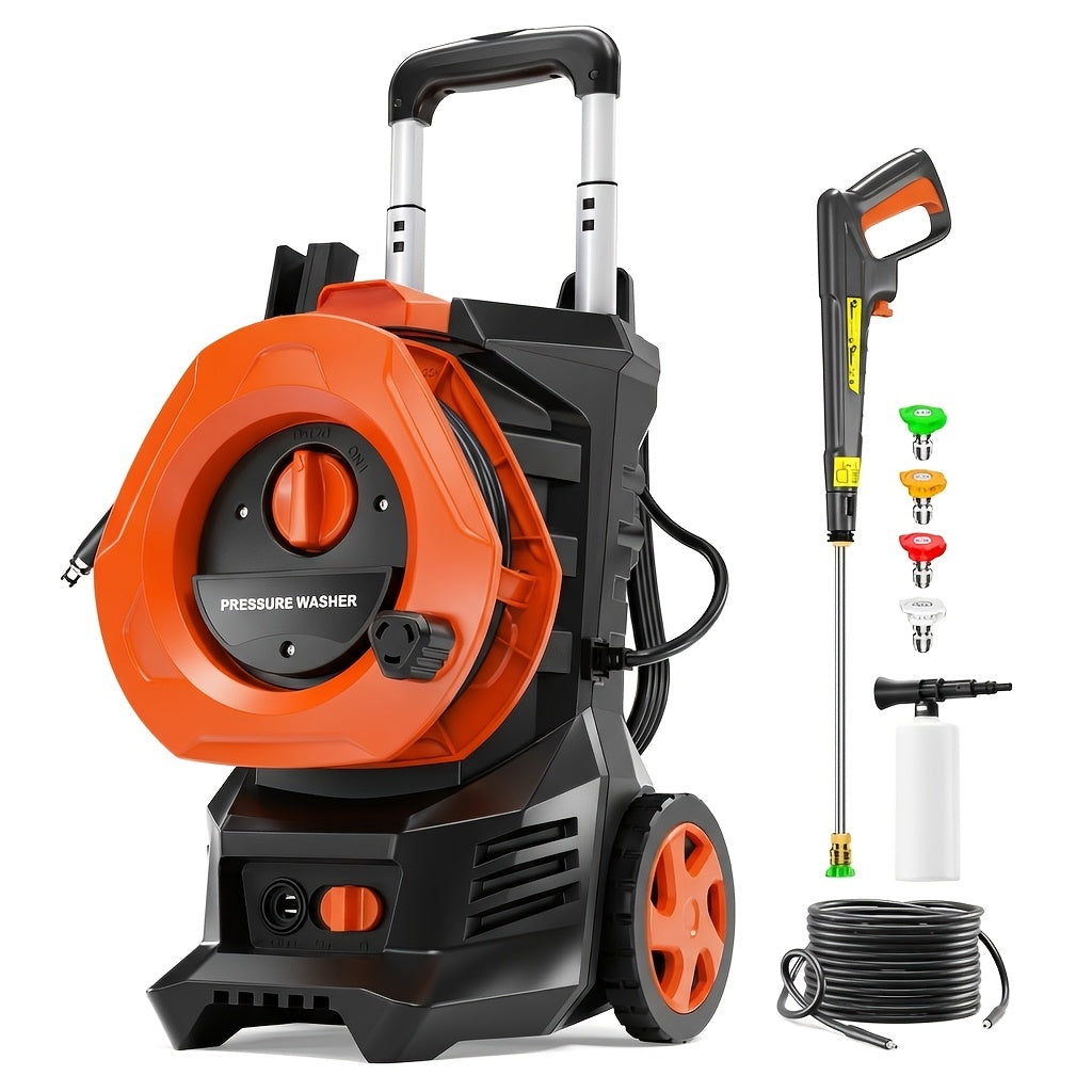 Pressure Washer Electric 4800PSI MAX 2.8 GPM, 25FT Hose, Foam Cannon & 4 Nozzles, Metal Construction Power Washer for Cars — 