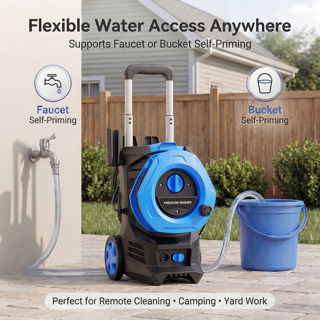 Pressure Washer Electric 4800PSI MAX 2.8 GPM, 25FT Hose, Foam Cannon & 4 Nozzles, Metal Construction Power Washer for Cars — 