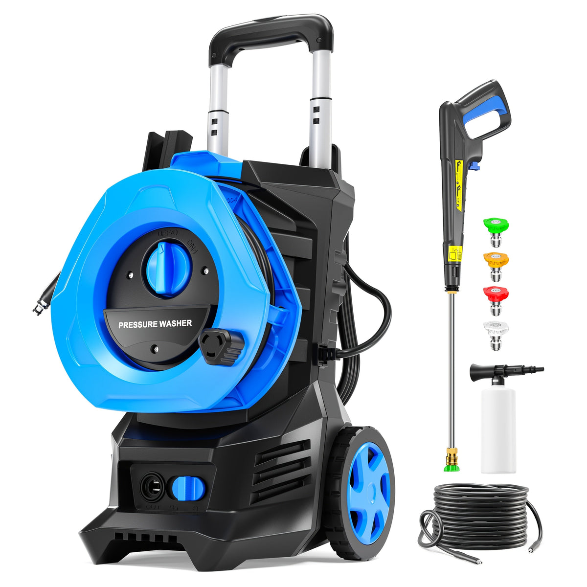 Pressure Washer Electric 4800PSI MAX 2.8 GPM, 25FT Hose, Foam Cannon & 4 Nozzles, Metal Construction Power Washer for Cars — 
