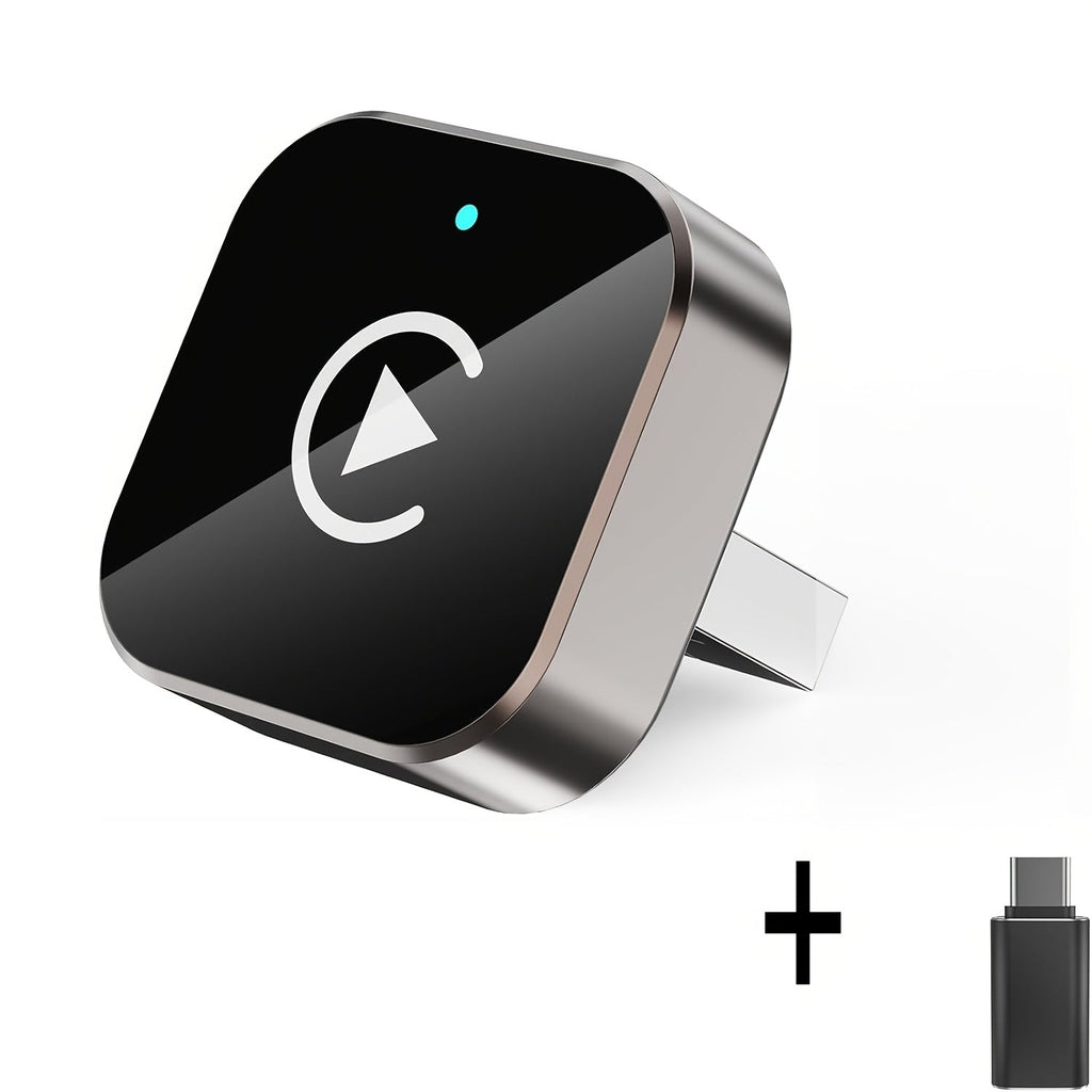 Wireless CarPlay Adapter 2-in-1 Wired to Wireless CarPlay & Android Auto Mini USB Dongle Fast Stable Connection for Apple iOS