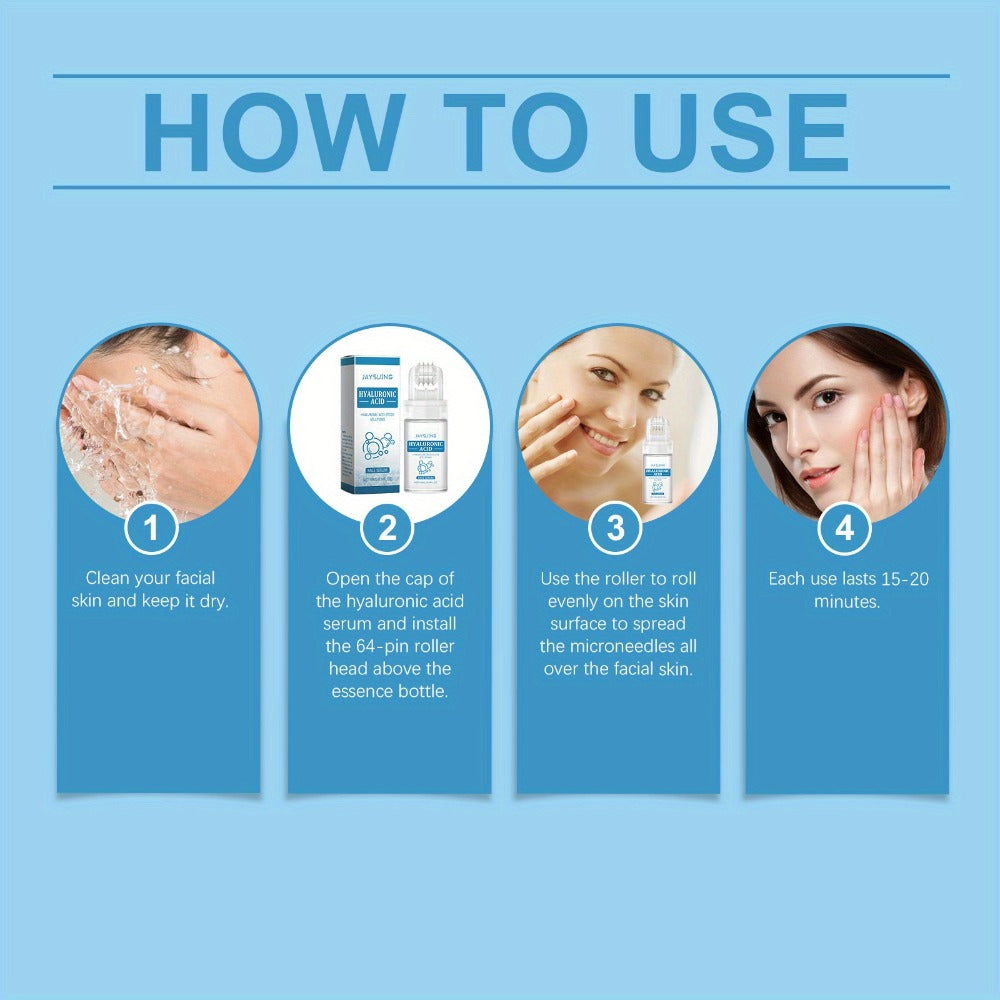 Hyaluronic Acid Collagen Elastin Micro Infusion Facial Serum 0.25mm - Microneedle Serum for Bath Time, Home Spa and Personal 