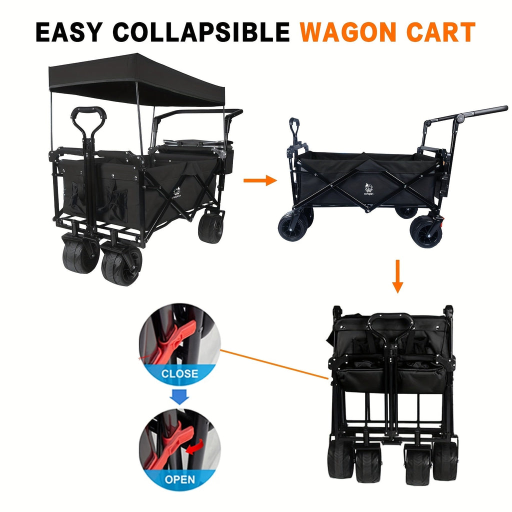 Folding Wagon Cart for Garden, Patio and Yard Use, with the Listed Configuration, for Everyday Use and Organized Storage — im