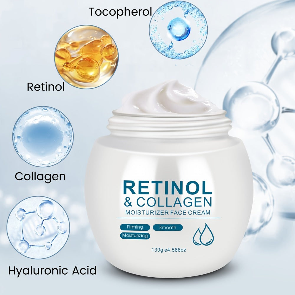 Face Cream Retinol and Collagen 130g Jar or Retinol Essence Option for Day and Night Skin Care — image 5