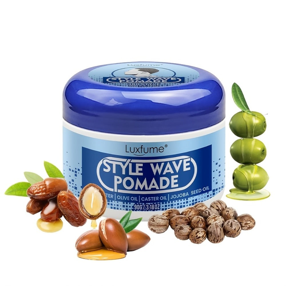 Wave Pomade 2-Pack Strong Hold & No Grease for Men – Easy Water Rinse, Perfect for Creating & Reinforcing 360 Waves — image 2