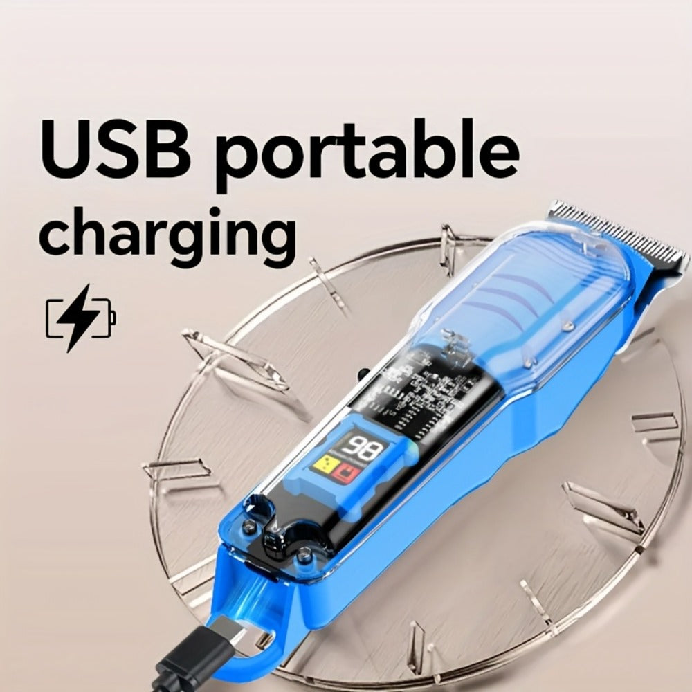 Hair Clipper Transparent-Shell Cordless Trimmer with LED Battery Display, USB Charging and Five Colors — image 9