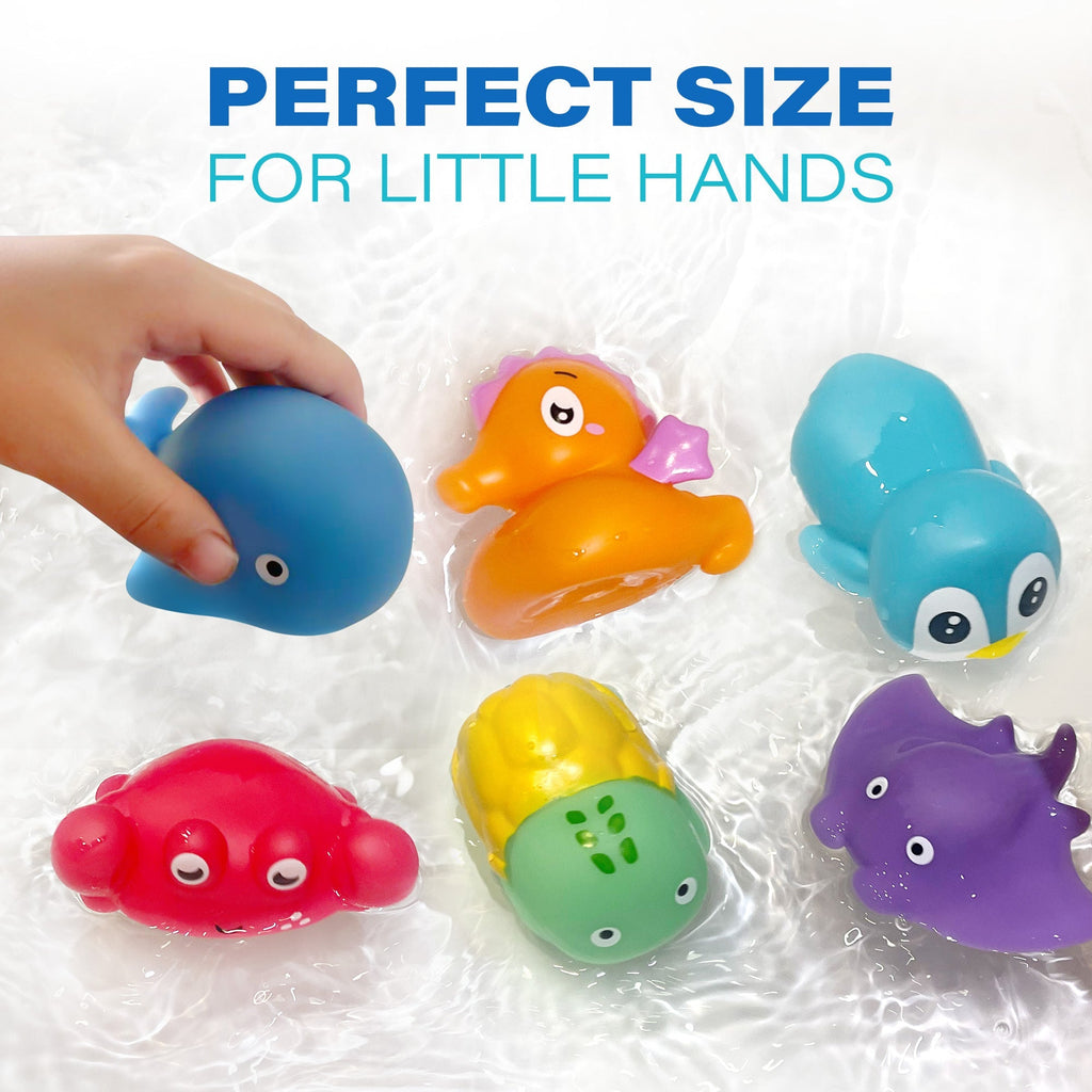 Six-Piece No-Hole Color-Changing Sea Animal Bath Toy Set with Six Shapes for Supervised Water Play — image 6