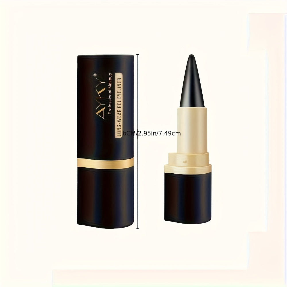 Compact Six-Piece Black Cone-Tip Eyeliner Pen Set with Six Matching Sticks in Black and Gold Cases — image 4
