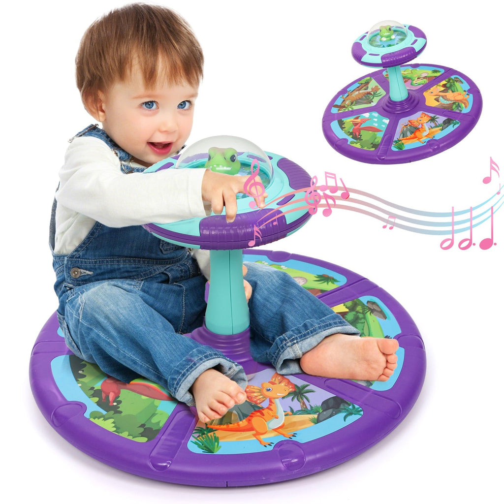 Dinosaur Spin Seat Toy for Toddlers 18 Months+, 360° Sit and Spin with Music, Indoor Interactive Sensory Balance Toy — image 