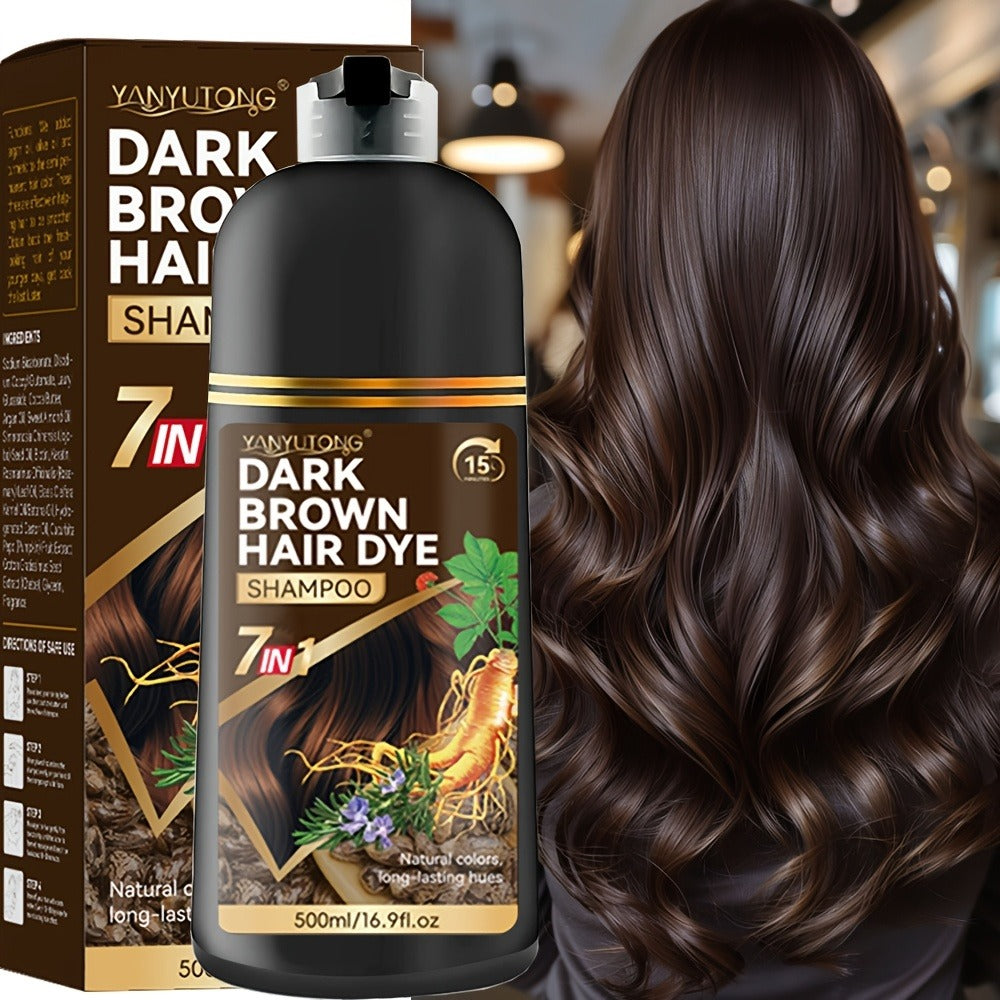 Hair Dye Shampoo Natural Plant Pigments, Covers Gray Hair Fast in 1 Wash, 16.91oz Color Shampoo in Black — image 7