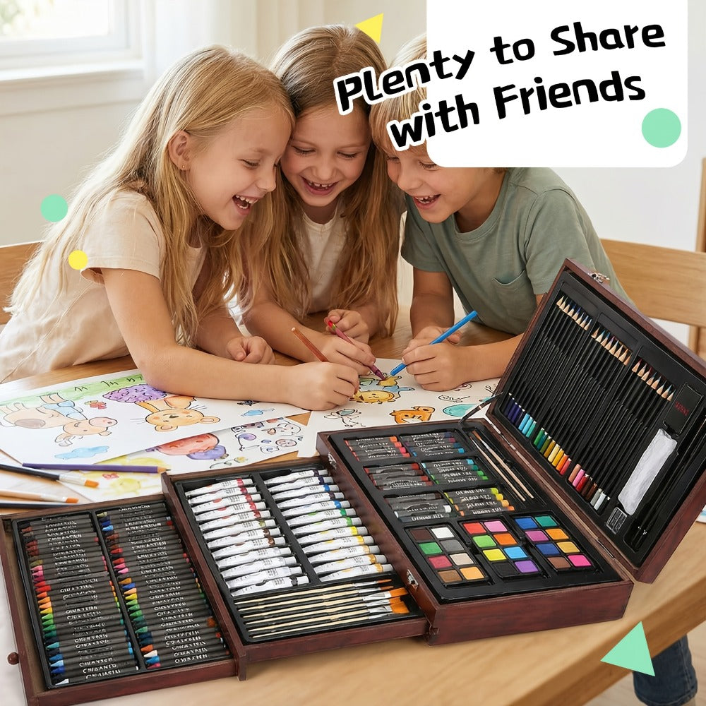 175-Piece Deluxe Art Set in Wooden Case with the Listed Color, Size or Set Options for Everyday Use — image 14