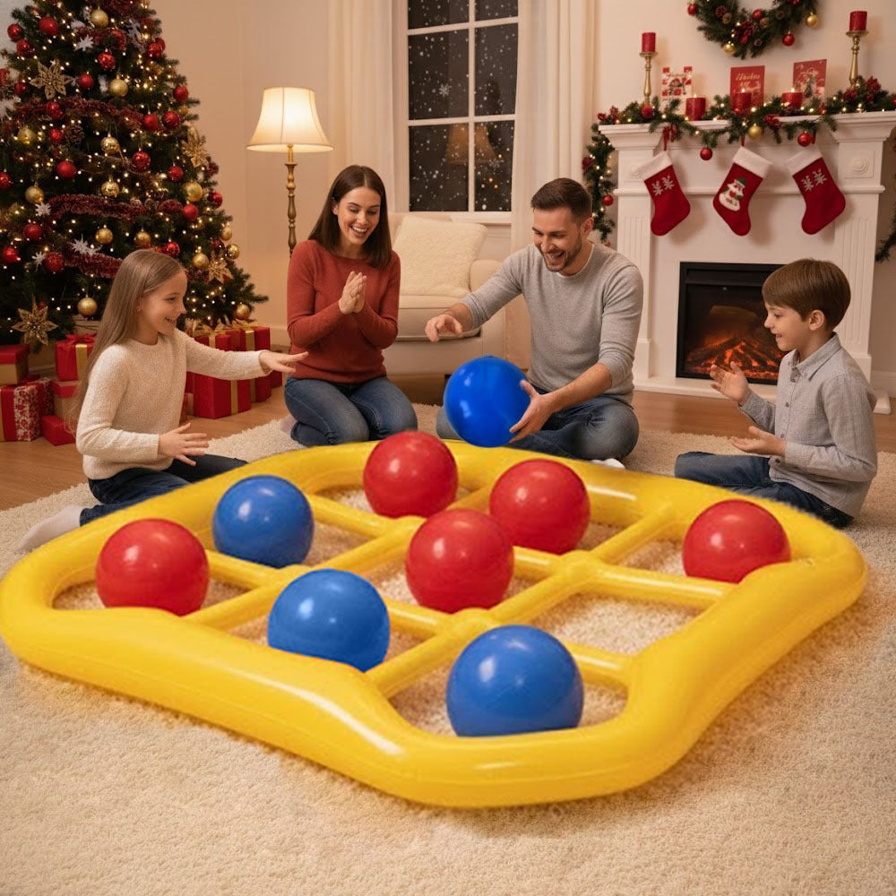 Floating Tic Tac Toe Pool Game Set for Family & Adults, Giant Inflatable Board with 10 Balls & Air Pump — image 2