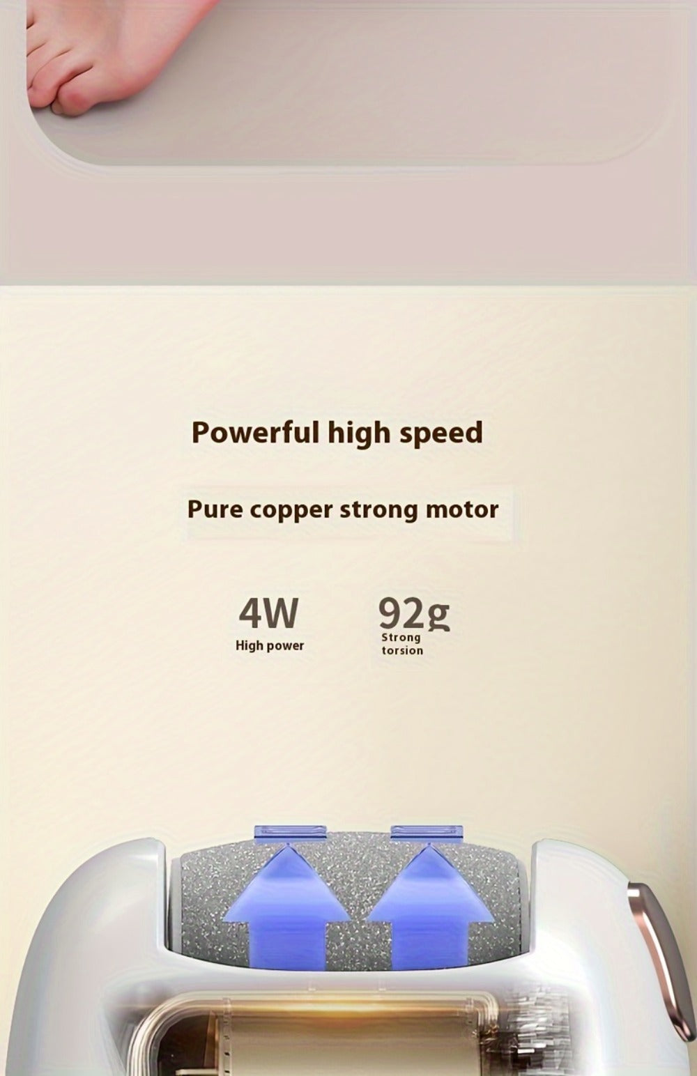 Rechargeable Electric Foot File with Two or Three Roller Heads in White Standard or Pink Upgraded Checkout — image 17