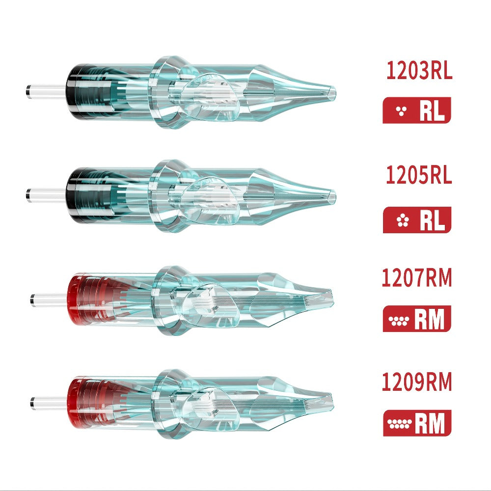 Tattoo Cartridge Needles with Neebol Label, 20-Piece #12 RL RM Mix or 50-Piece #12 RL Pack — image 16