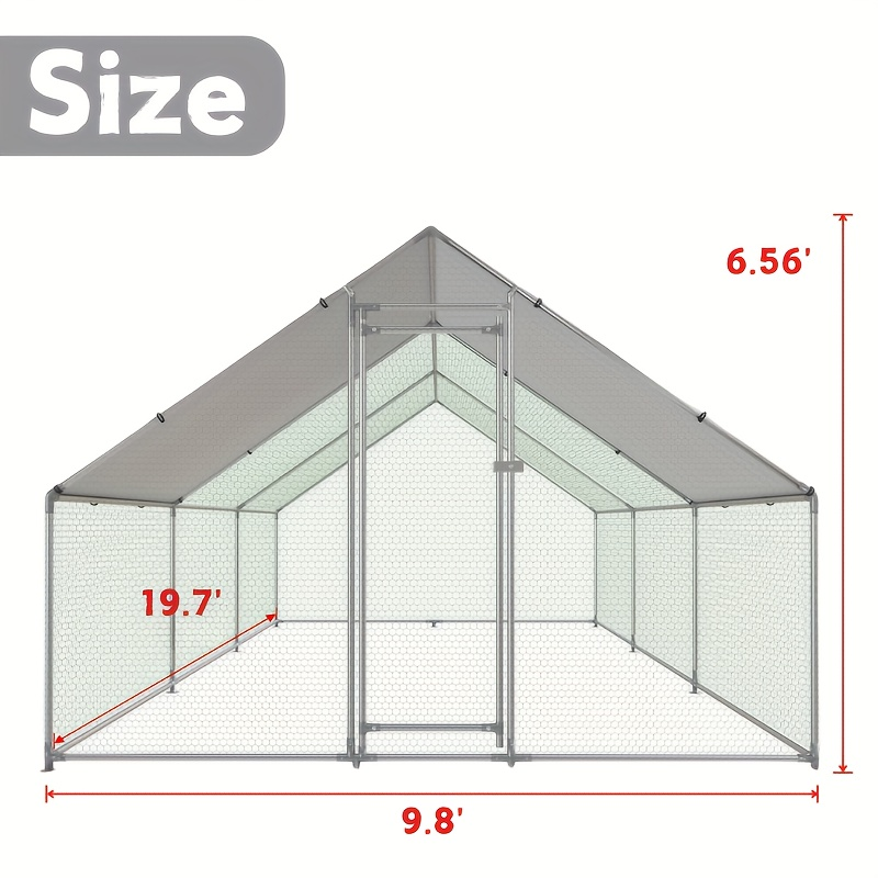 Walk-In Metal Poultry Enclosure in Six Size Options with Mesh Walls, Door and Partial Roof Cover — image 7