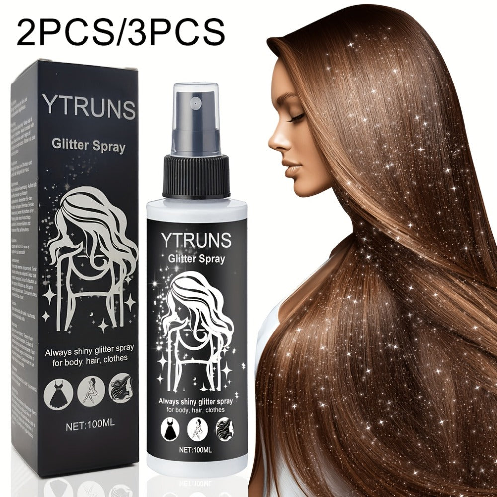 Glitter Spray for Hair & Body Quick Dry Shimmer Spray – High-Gloss Body Glitter for Face Lips Eyes Skin Festival Rave Party P