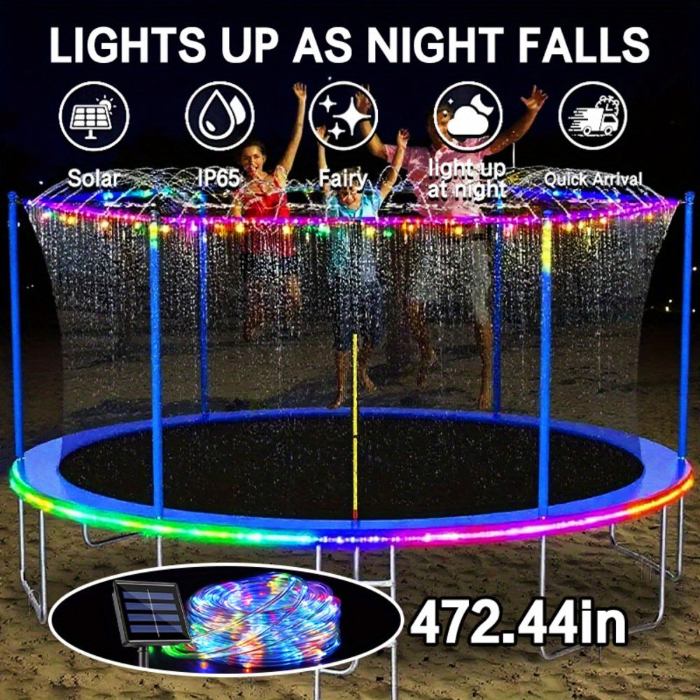 Solar Trampoline Rope Lights with Separate Panel, 50 or 100 LEDs and Multicolor, White or Blue Options — image 7