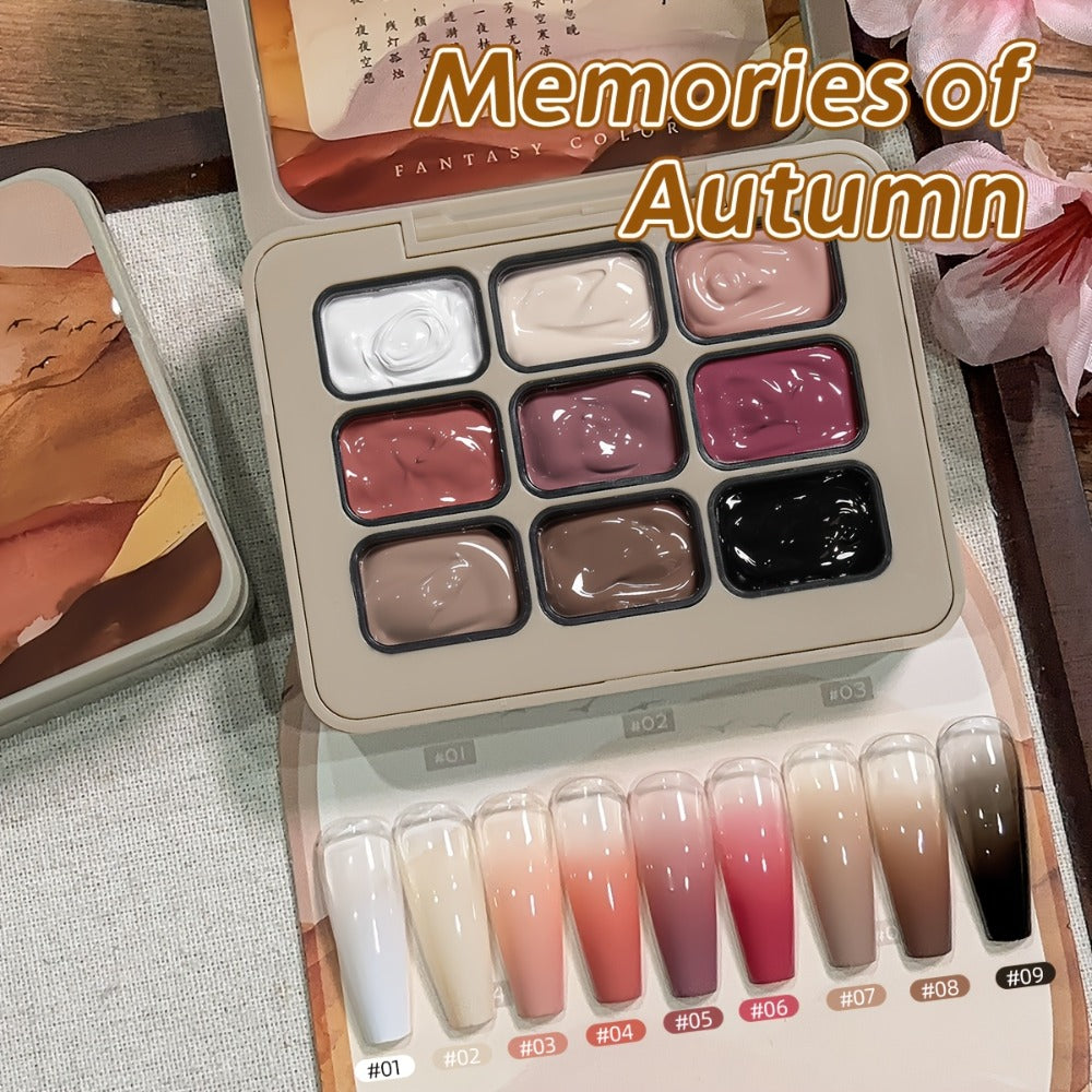 Gel Nail Polish Set with MORDDA Label, 9 Gradient Colors in the Yi Qiu Ci Nine-Grid Palette — image 2