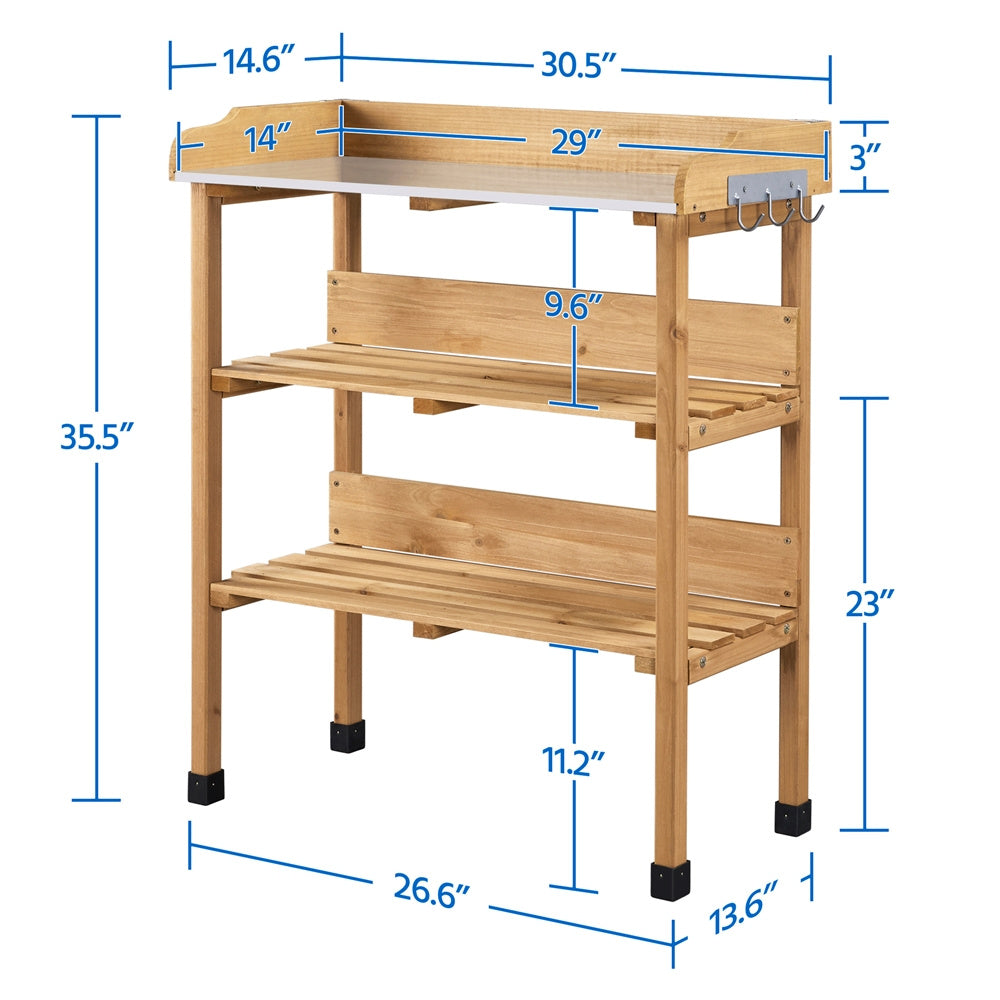 Potting Bench in a Wooden Metal Design for Garden and Yard Use — image 3