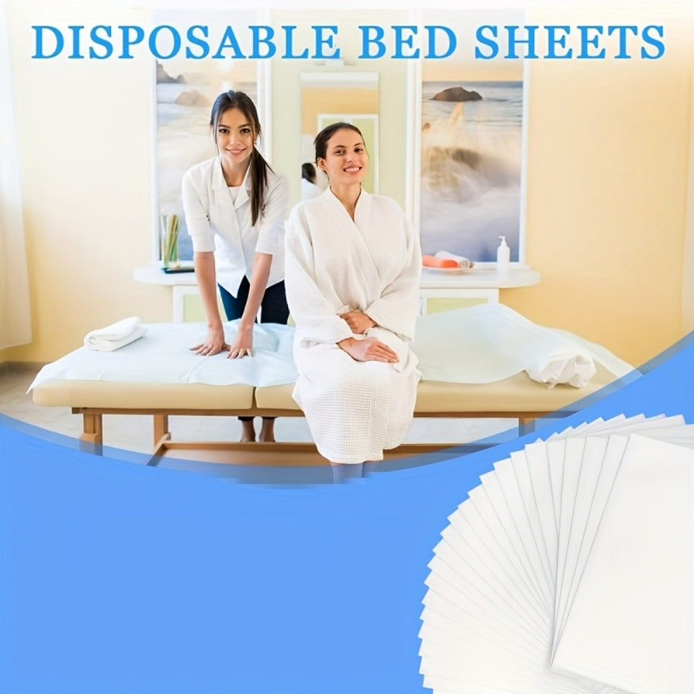 Disposable Massage Table Sheets 100-Pack Non-Woven Spa Bed Cover – Stain-Resistant Single-Use Table Liner for Massage Therapi