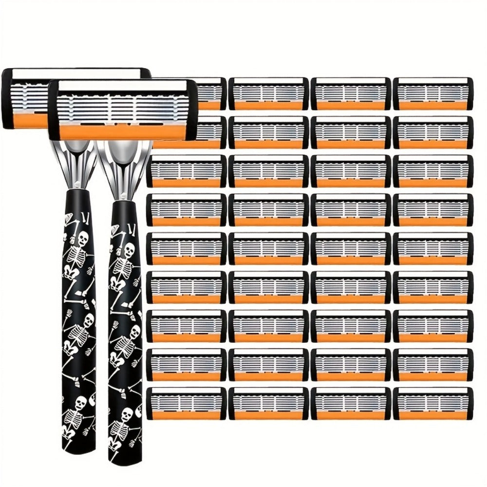 Safety Razor for Men 7-Layer Progressive Blades – Non-Slip Stainless Steel Handle Classic Double Edge Razor for Beard & Musta