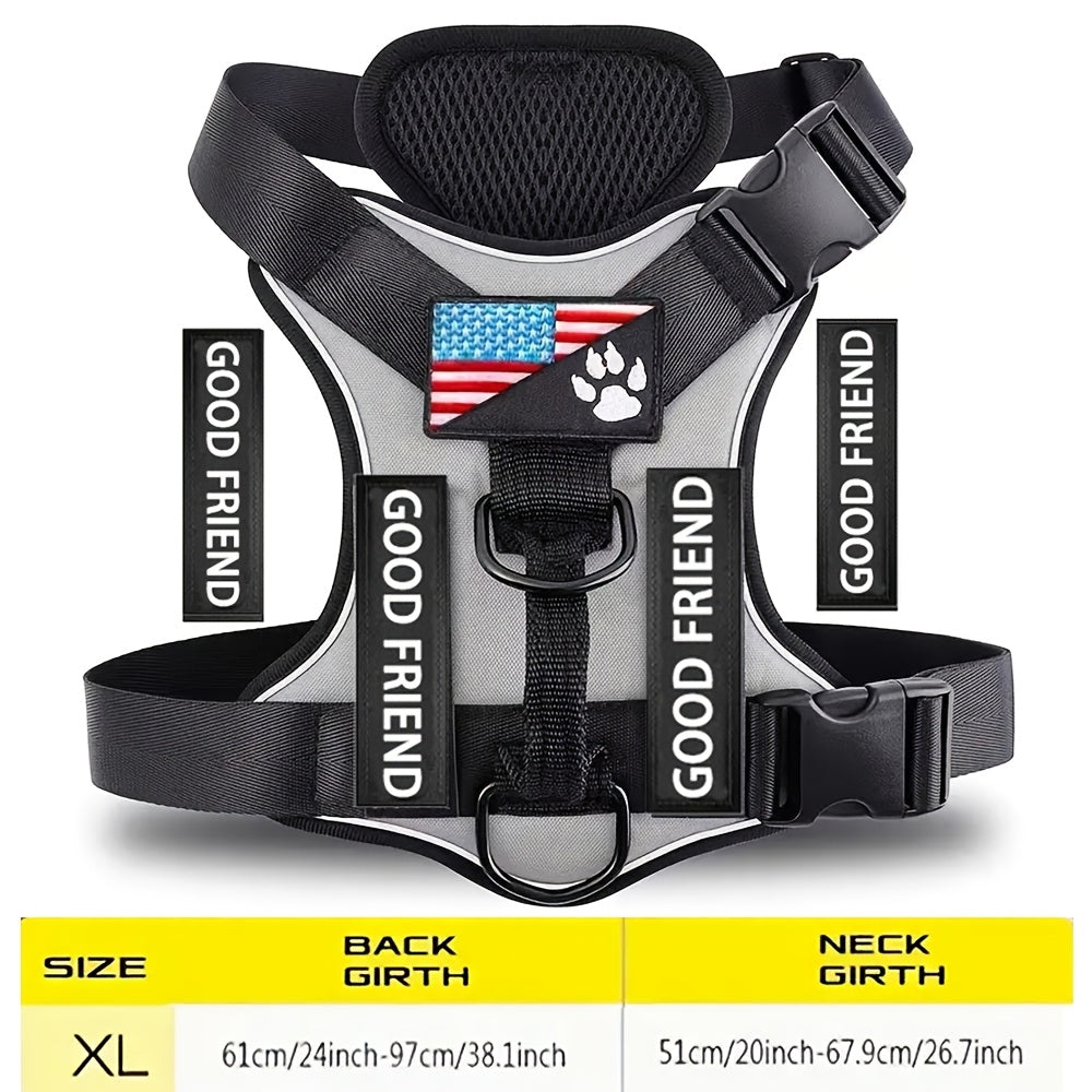 Five-Patch Dog Vest Harness in Black, Red, Rose Red, Grey or Green with XS-to-XL Sizes Pictured — image 44