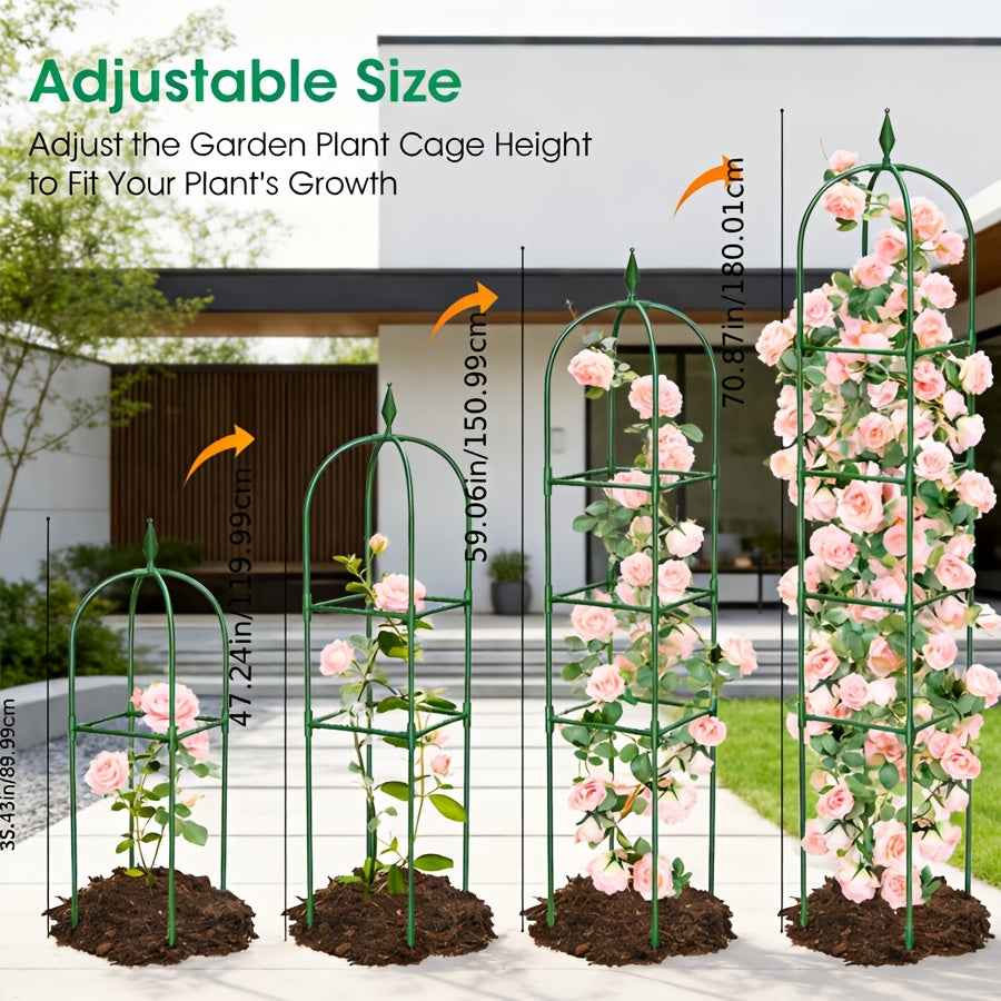 Plant Trellis 2 Pack 6ft Adjustable Rustproof Climbing Support Cage — image 3
