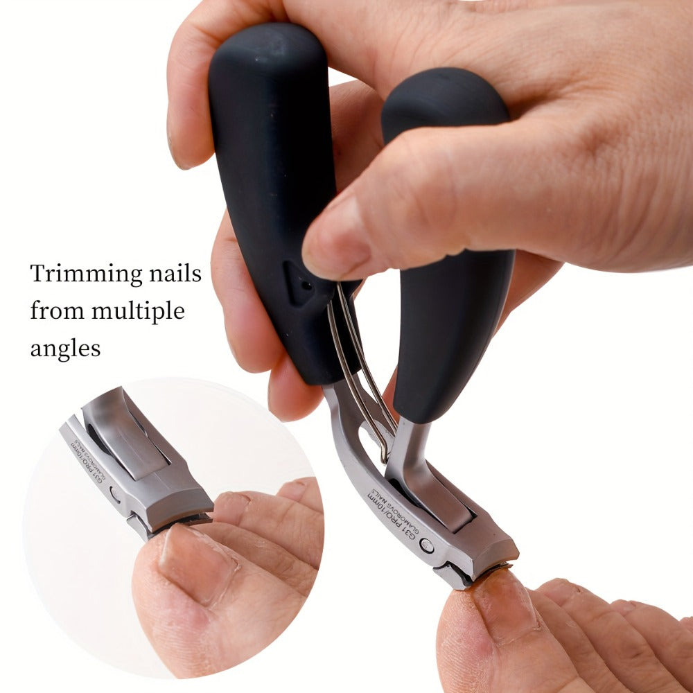 Two-Piece Nail Tool Set with Black-Handle Clipper and Slim Angled Detail Tool in Fitted Shapes — image 1