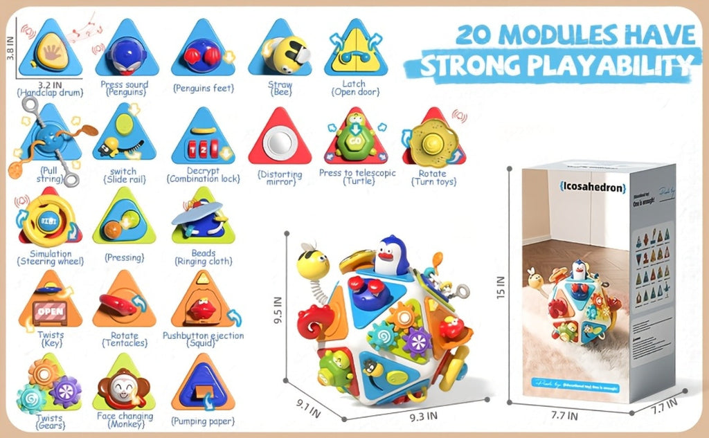 21-in-1 Toddler Busy Board Activity Cube, Early Educational Sensory Toy for Boys & Girls Ages 1-3 — image 12