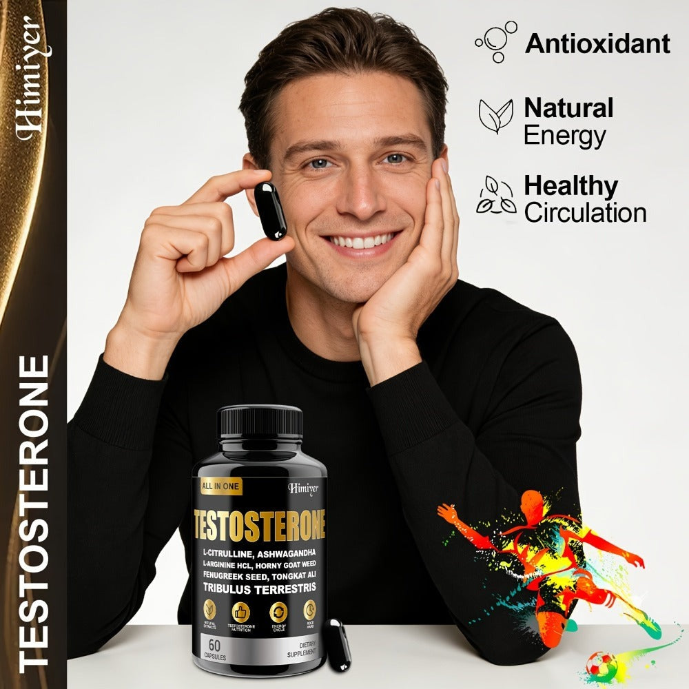 Male Testosterone Support Capsules with Maca Root, Epimedium, L-Citrulline & Ashwagandha, Men's Vitality — image 5
