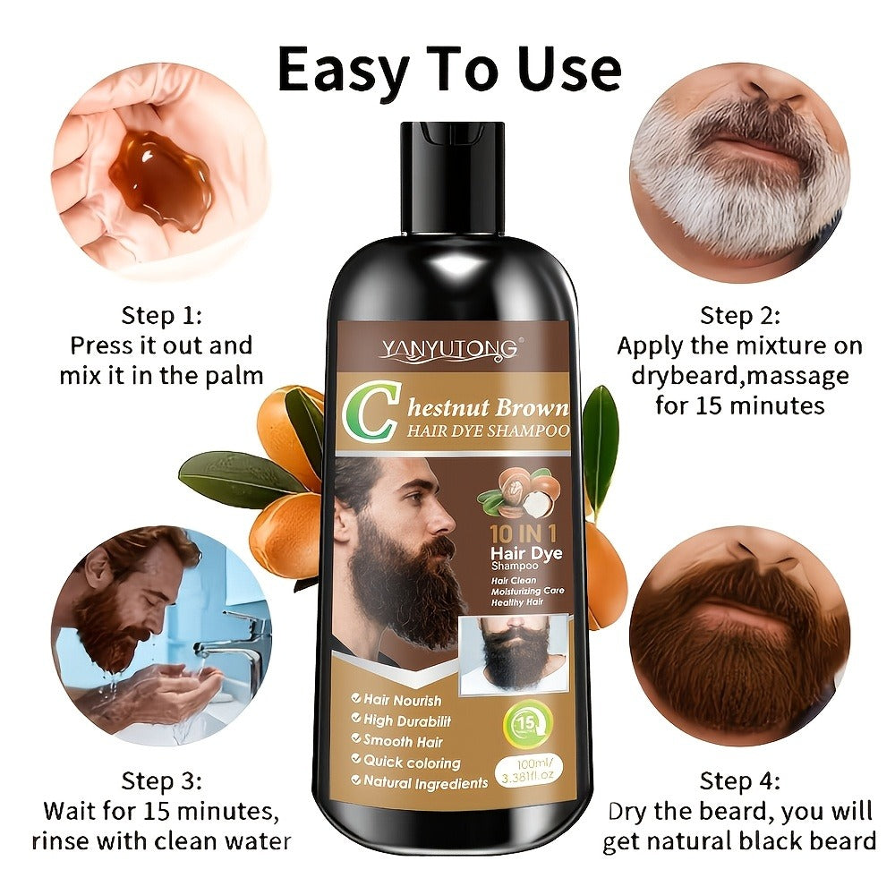 Color Shampoo for Beard & Hair, Natural Plant Dye Formula, Ammonia-Free Quick Gray Coverage — image 10