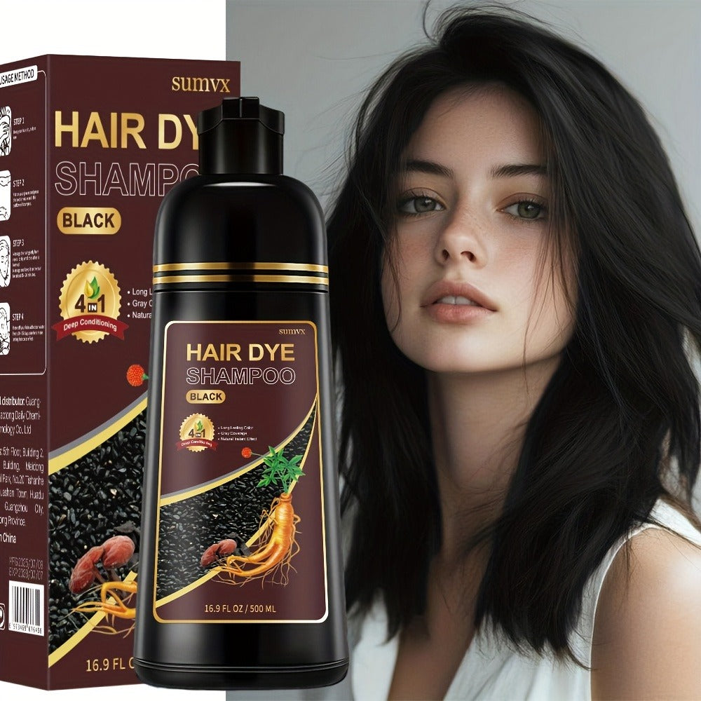 Hair Dye Shampoo, SUMVX 100ml 3-in-1 Bottle with Brown, Chestnut Brown and Black Shade Options — image 2