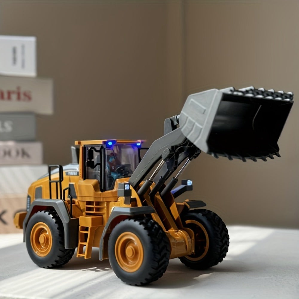 Remote Control Excavator Loader Dump Truck Toy for Kids 2.4GHz Alloy RC Construction Vehicle with Light & Sound — image 8