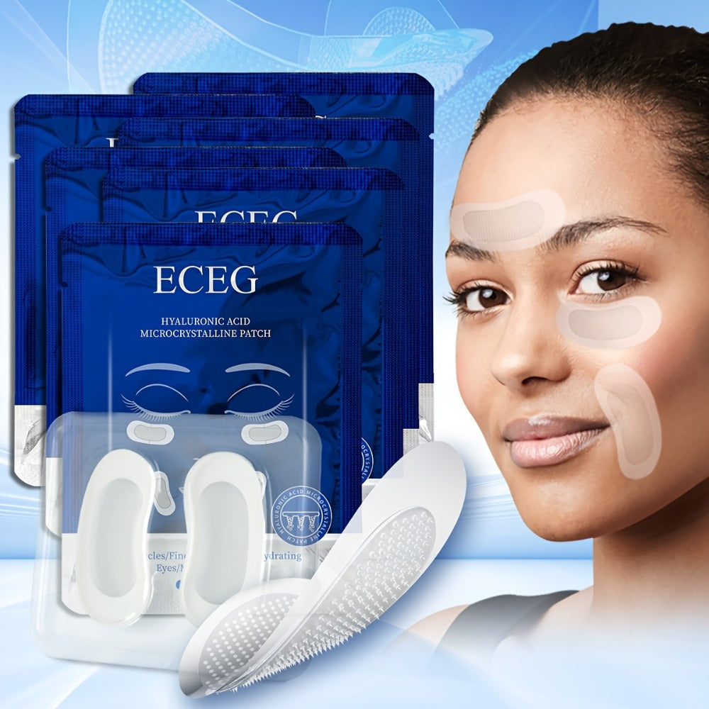 Hyaluronic Acid Microneedle Eye Patches Dissolving Under Eye Nasolabial Fold Anti-Wrinkle Overnight Skin Care Treatment 6 Pai
