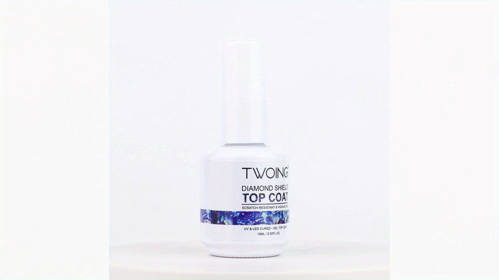 No-Wipe Gel Top Coat 2-Pack Diamond Shine High Gloss – LED Soak-Off Nail Sealer, Long-Lasting Scratch-Resistant Crystal Clear