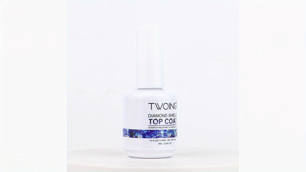 No-Wipe Gel Top Coat 2-Pack Diamond Shine High Gloss – LED Soak-Off Nail Sealer, Long-Lasting Scratch-Resistant Crystal Clear