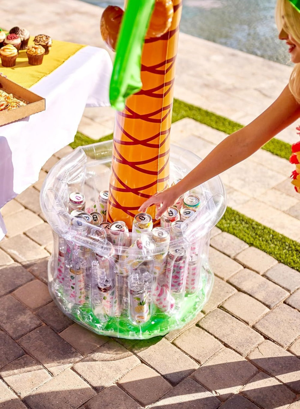 5FT Inflatable Palm Tree Drink Cooler, Tropical Beverage Ice Bucket for Luau Hawaiian Pool Party Decorations — image 16