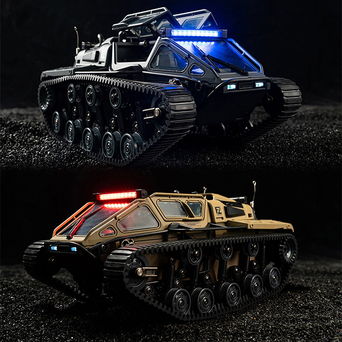 Full-Proportional RC Tracked Tank with LED Lights, Alloy Door Open Military War Vehicle Off-Road Remote Control Tank for Kids