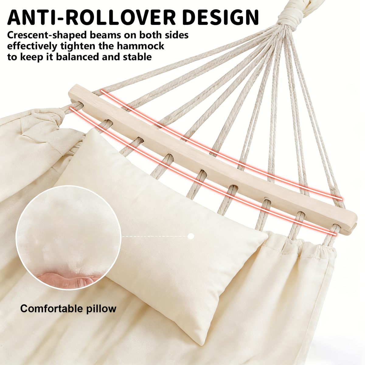 Freestanding Hammock and Stand Set with 89.37-Inch Width, Three Colors and 600 lb Load-Limit Marking — image 9