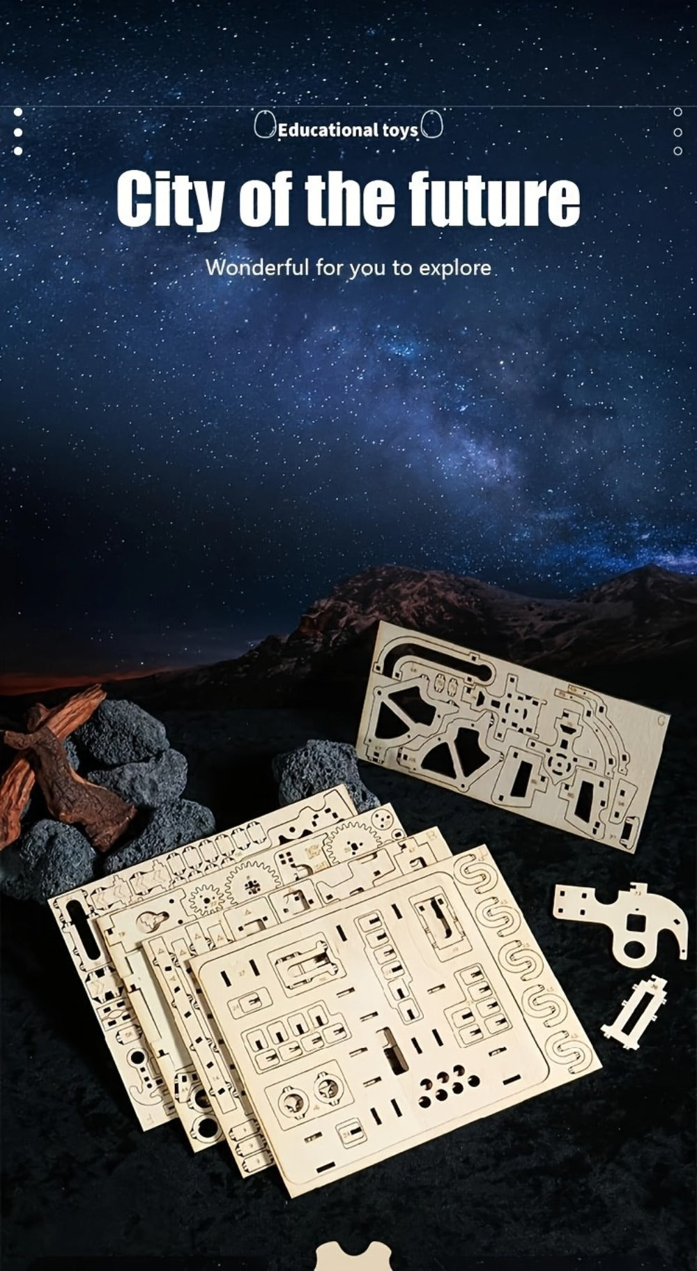 Wooden Marble Track Model Kit with Dual-Linkage A or B Builds, Laser-Cut Panels, Gears and Ball Rails — image 16