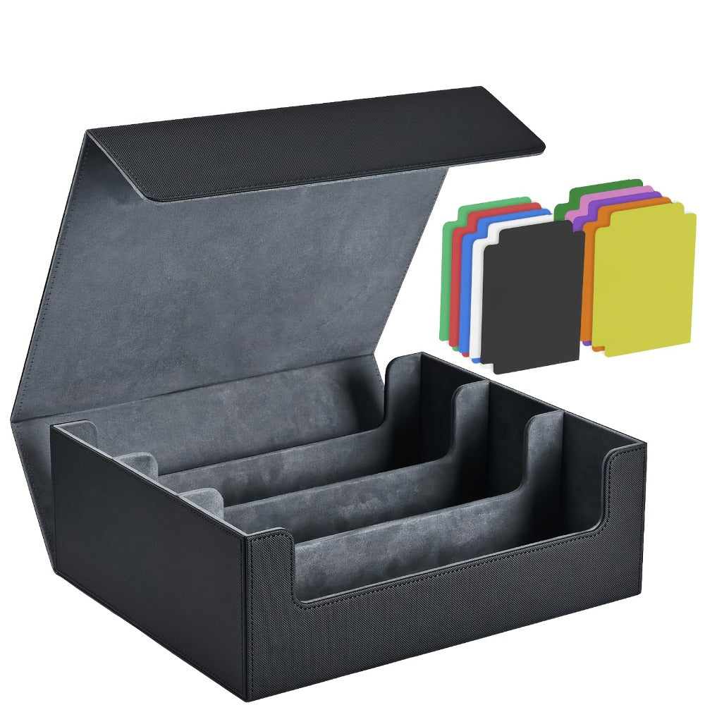 Trading Card Storage Box 1800+ Cards with 10 Dividers – Large Deck Case for Pokemon TCG, MTG Commander, Sports Cards – Multip