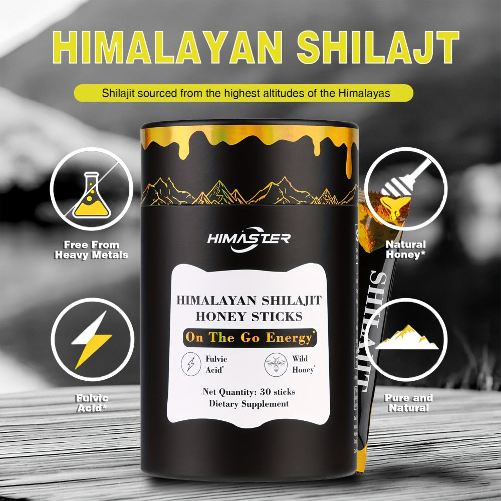 Herbal Supplements with HIMASTER Label, Shilajit Honey Saffron Sticks, 30 Sticks per Package — image 6