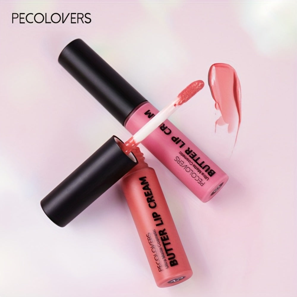 Lip Gloss Set by PECOLORS with 6 Nude Butter Lip Cream Shades, Tube Applicators and Display Box — image 9