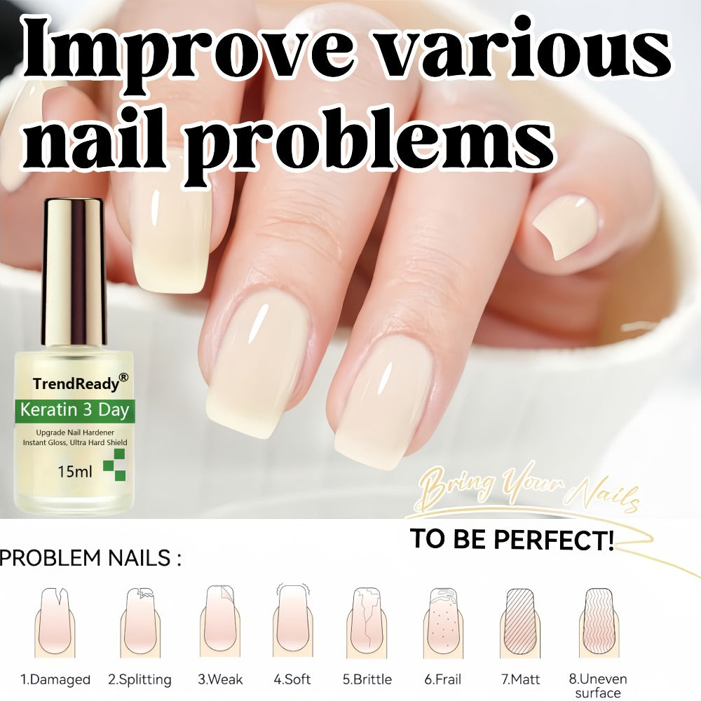 Vitamin E & Hyaluronic Acid Nail Hardener 2PCS 0.51oz – Protein Base Coat Ridge Filler & Concealer Quick Air-Dry Formula — im