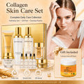 Skincare Gift Set for Women 9pcs Golden Luxury Kit, Niacinamide Collagen Hyaluronic Acid Daily Facial Care Premium Birthday H