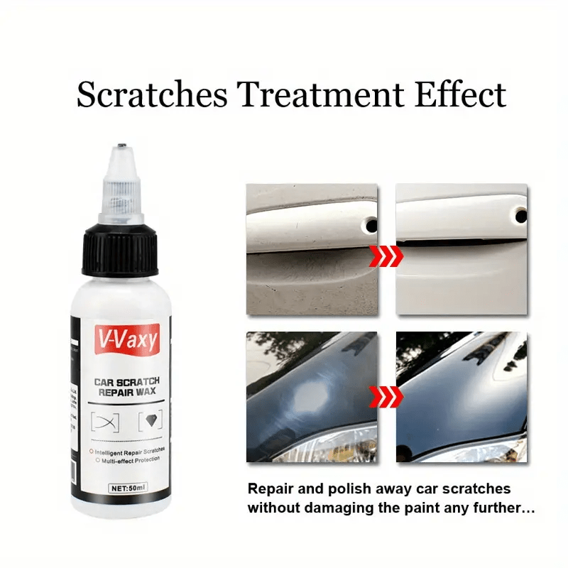 Car Scratch Repair Wax by V-Vaxy, Three 50ml Bottles with Three Sponges and Three Towels for Paint Application — image 12